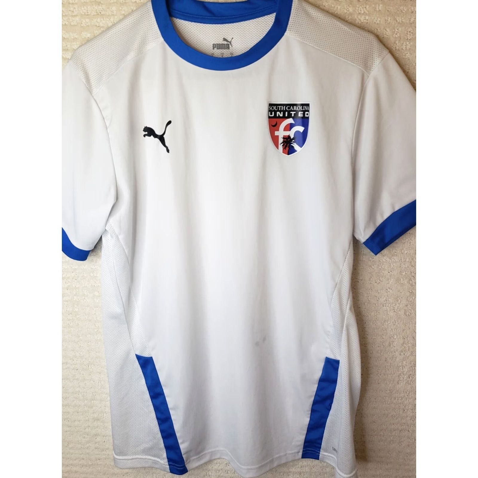 Puma South Carolina United Womens Large White Blue PUMA Drycell Heat Shirt Size L / US 10 / IT 46 - 2 Thumbnail