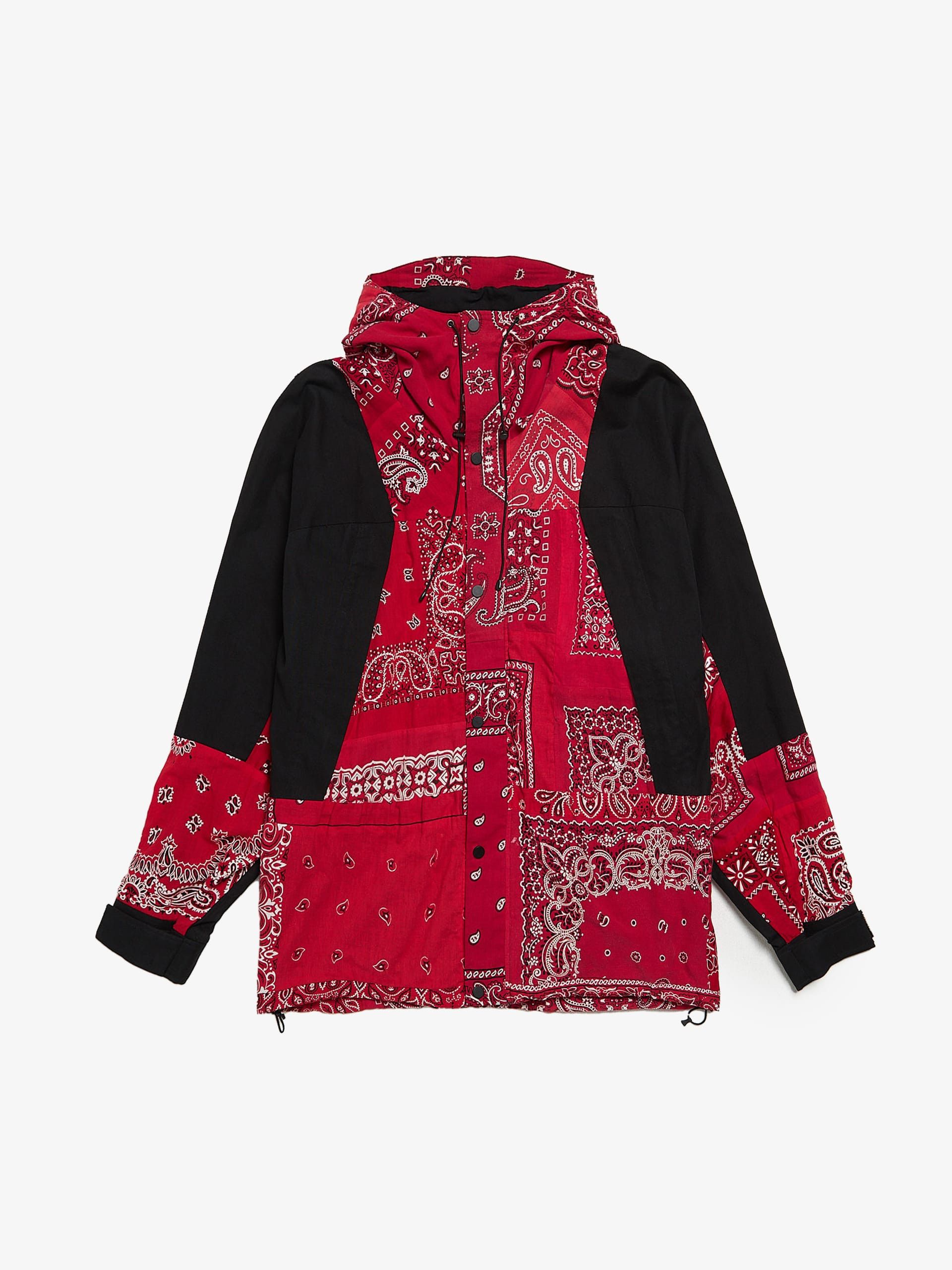 READYMADE Black and Red Vintage Paisley Bandana Cotton Mountain Parka |  Grailed