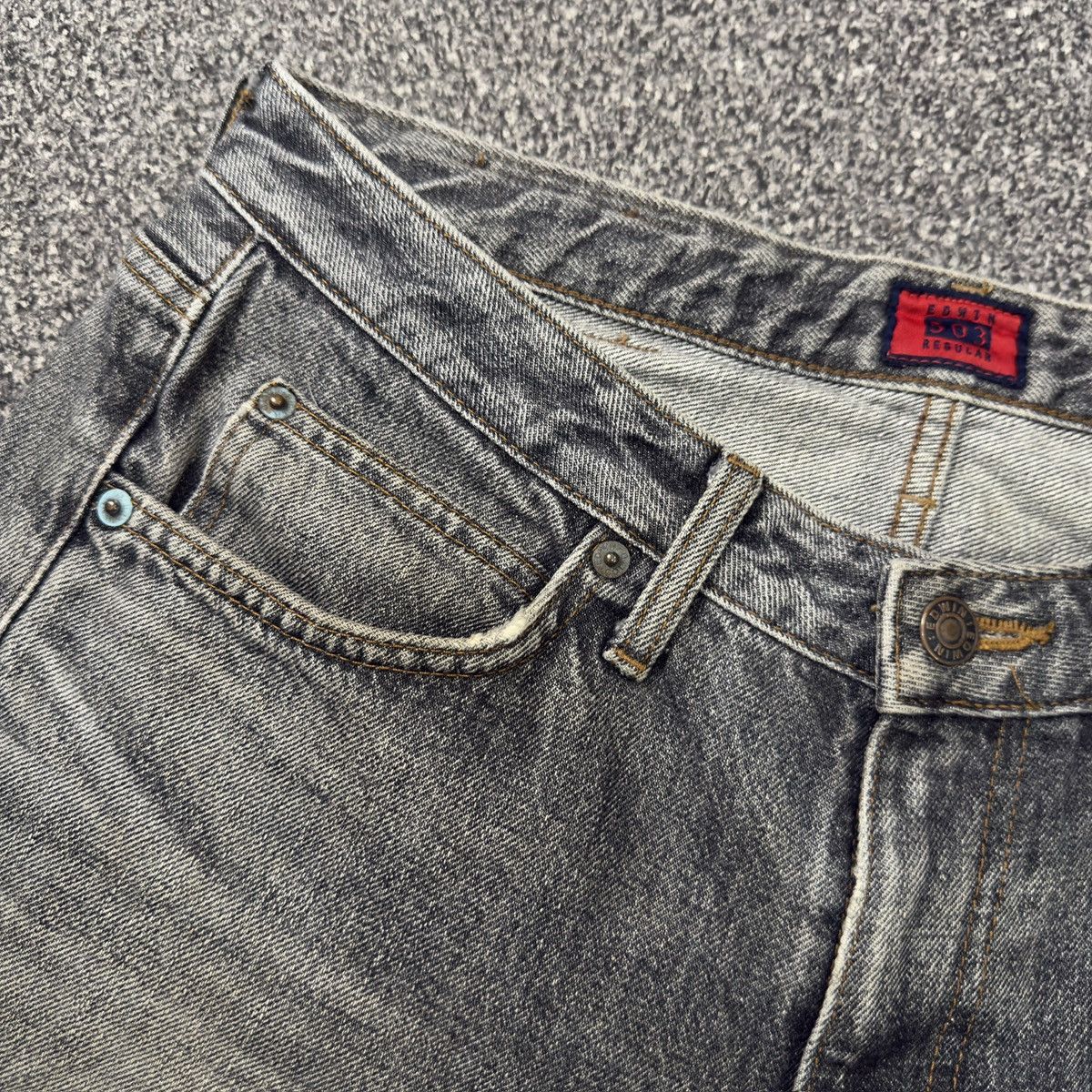 Seditionaries 🔥🇯🇵 Vintage 90s Edwin 503 Regular Low Rize Faded Denim Size US 31 - 11 Thumbnail