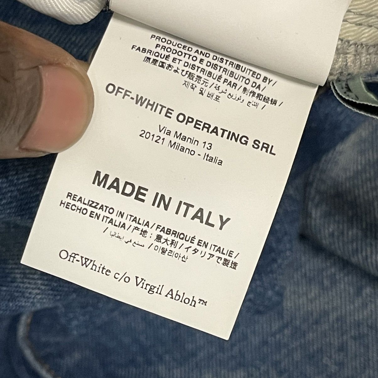 Off-White Off-White Diag Pocket Slim Jeans Medium Blue White Size US 29 - 12 Thumbnail