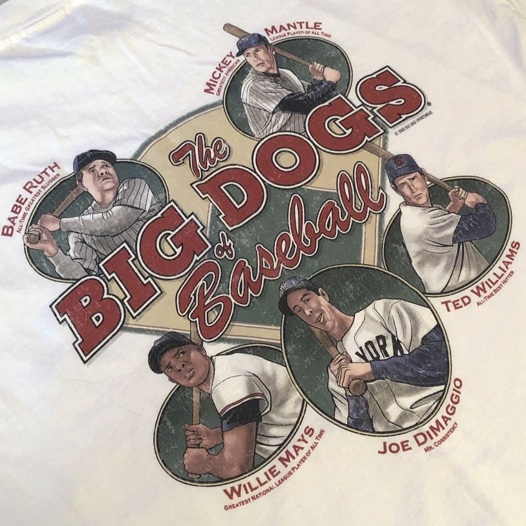 Big Dogs VINTAGE Big Dogs Baseball T-Shirt Adult XL Mantle Ruth Mays Size US XL / EU 56 / 4 - 2 Thumbnail