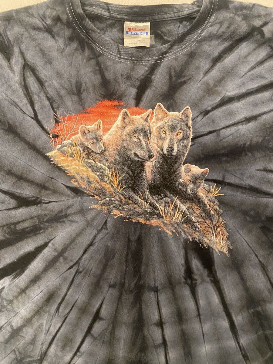 Hanes Vintage Hanes Heavy Weight Grey Tye Dye Wolf Tee Size US XL / EU 56 / 4 - 3 Thumbnail