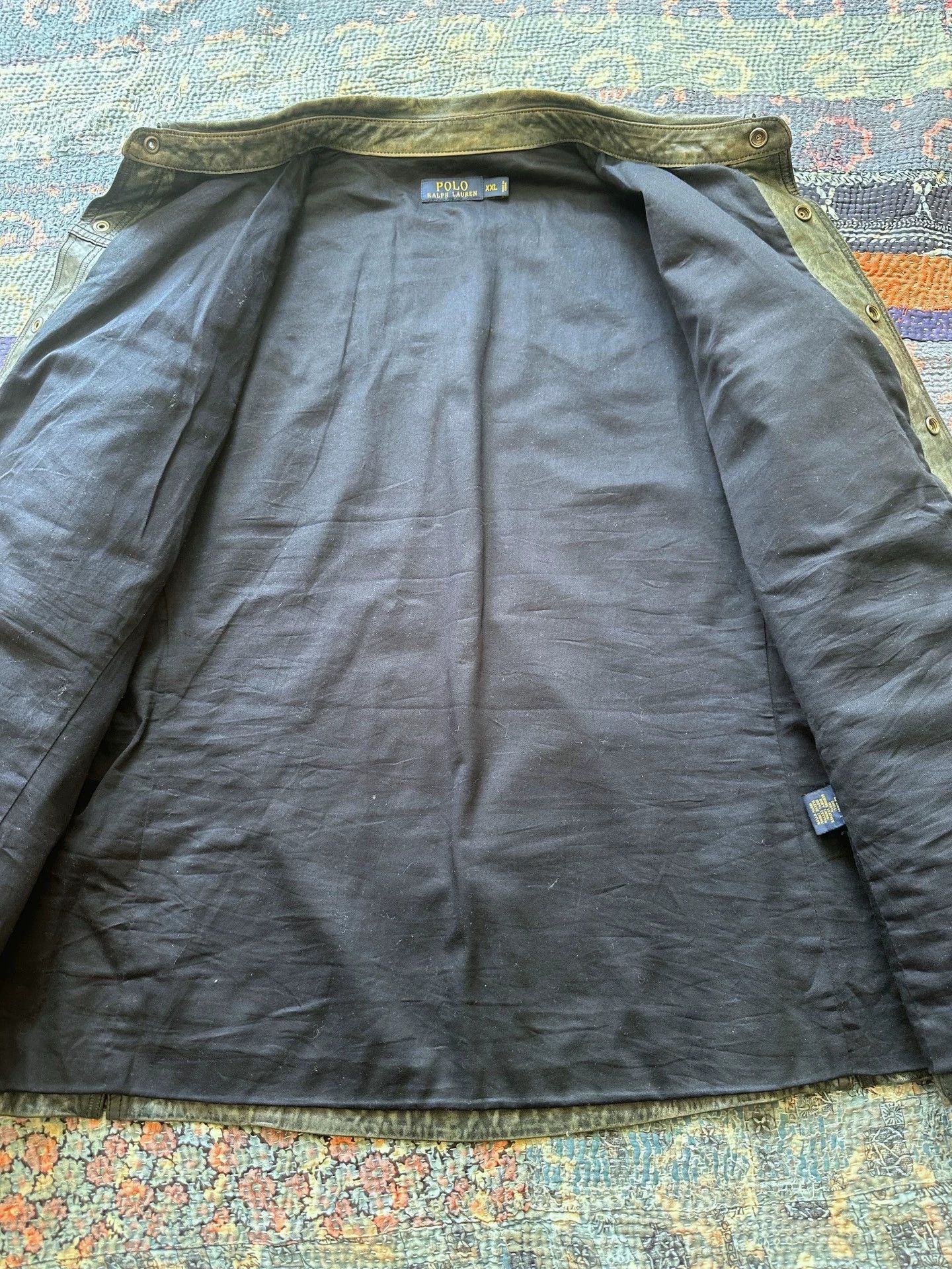 RRL Ralph Lauren RRL Governor Indigo Dyed Leather Jacket XXL Size US XXL / EU 58 / 5 - 7 Thumbnail