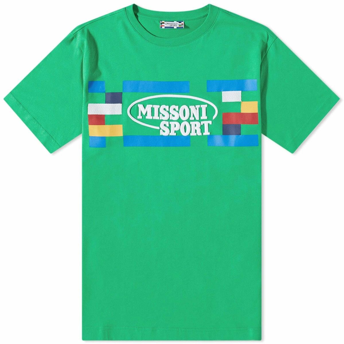 Missoni o1y0225 Logo Crewneck T-Shirt in Green Size US XL / EU 56 / 4 - 1 Thumbnail