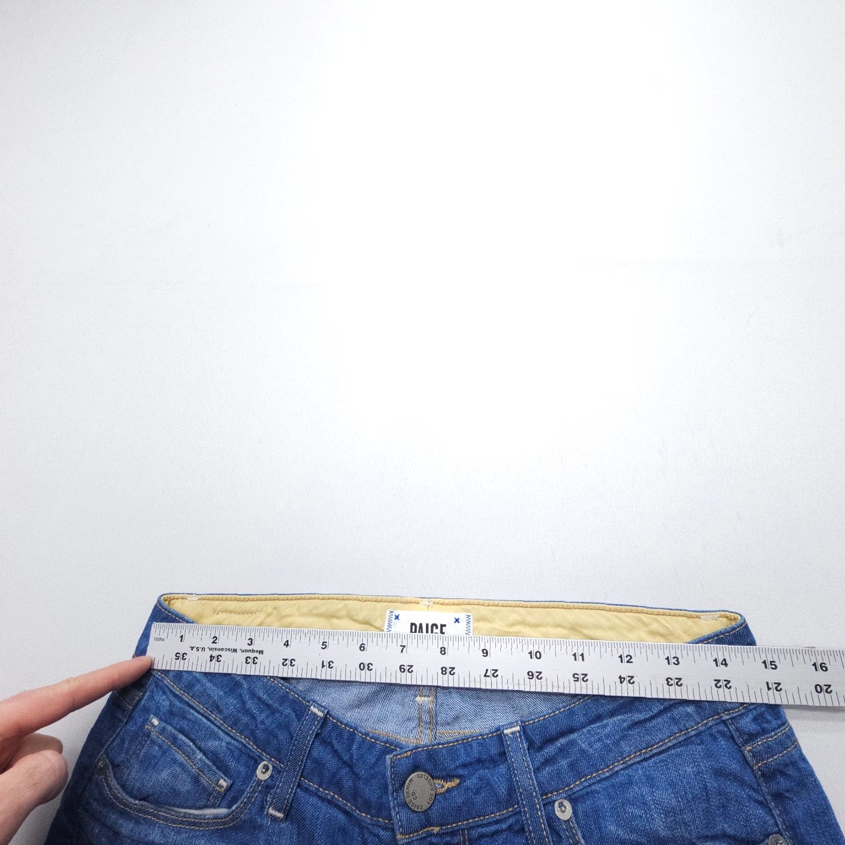 Paige Paige Skyline Jeans Womens 28 x 30 Blue Stretch USA Made Low Rise Slim Ankle 5-Pocket Design Size 28" / US 6 / IT 42 - 6 Thumbnail