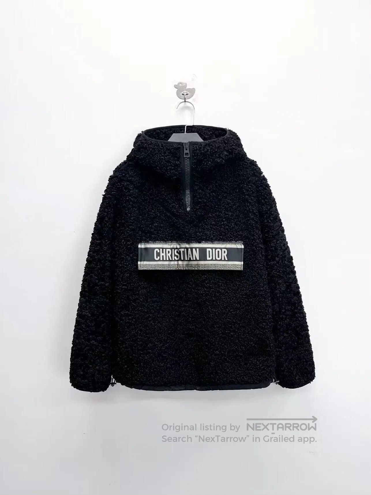 Dior Dior Black Half-Zip Slogan Logo Teddy Fleece Jacket| Size M / US 6-8 / IT 42-44 - 1 Thumbnail