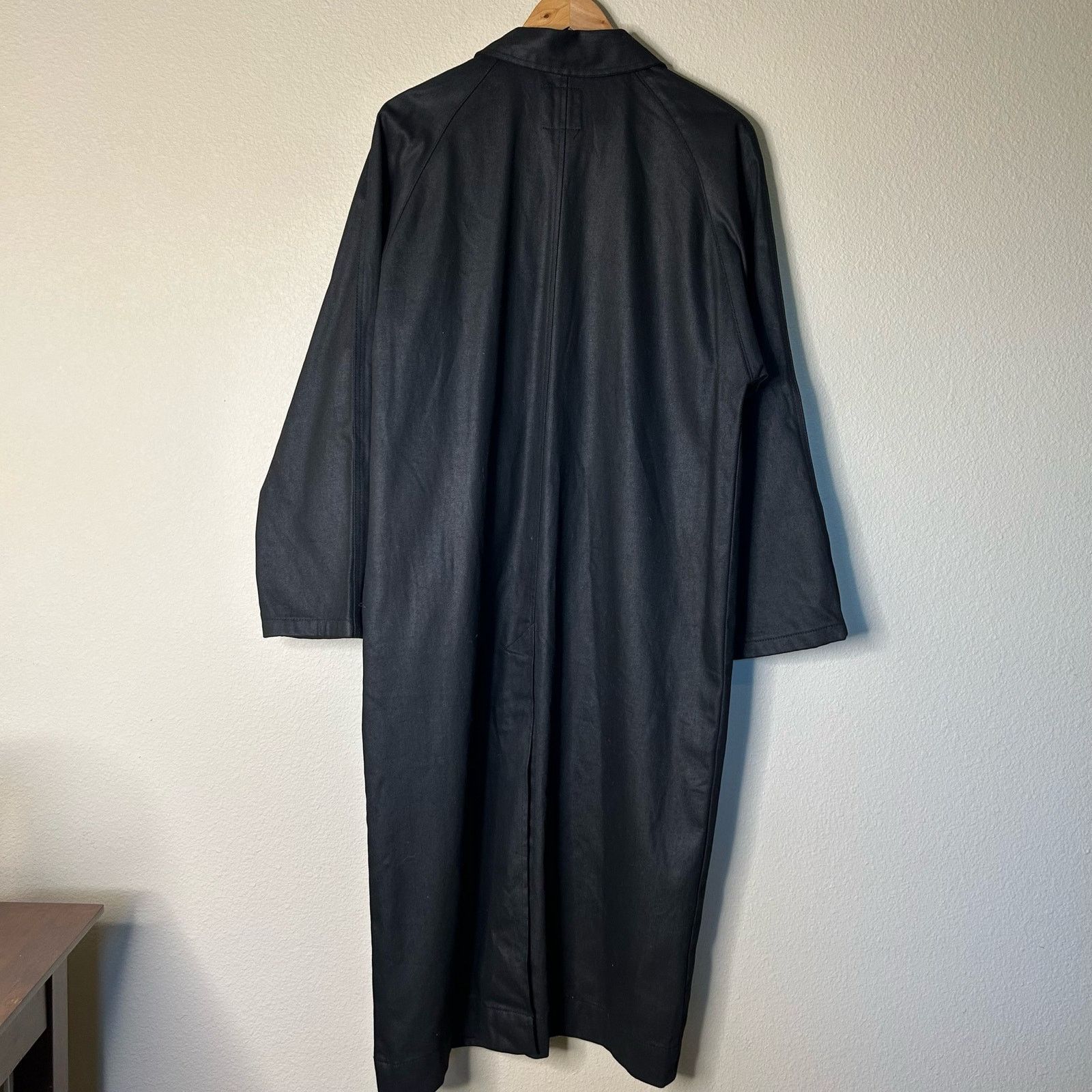 Zara Zara NWT Coat Trench Black Coated Denim Oversized Goth Sz XS Size XS / US 0-2 / IT 36-38 - 7 Thumbnail