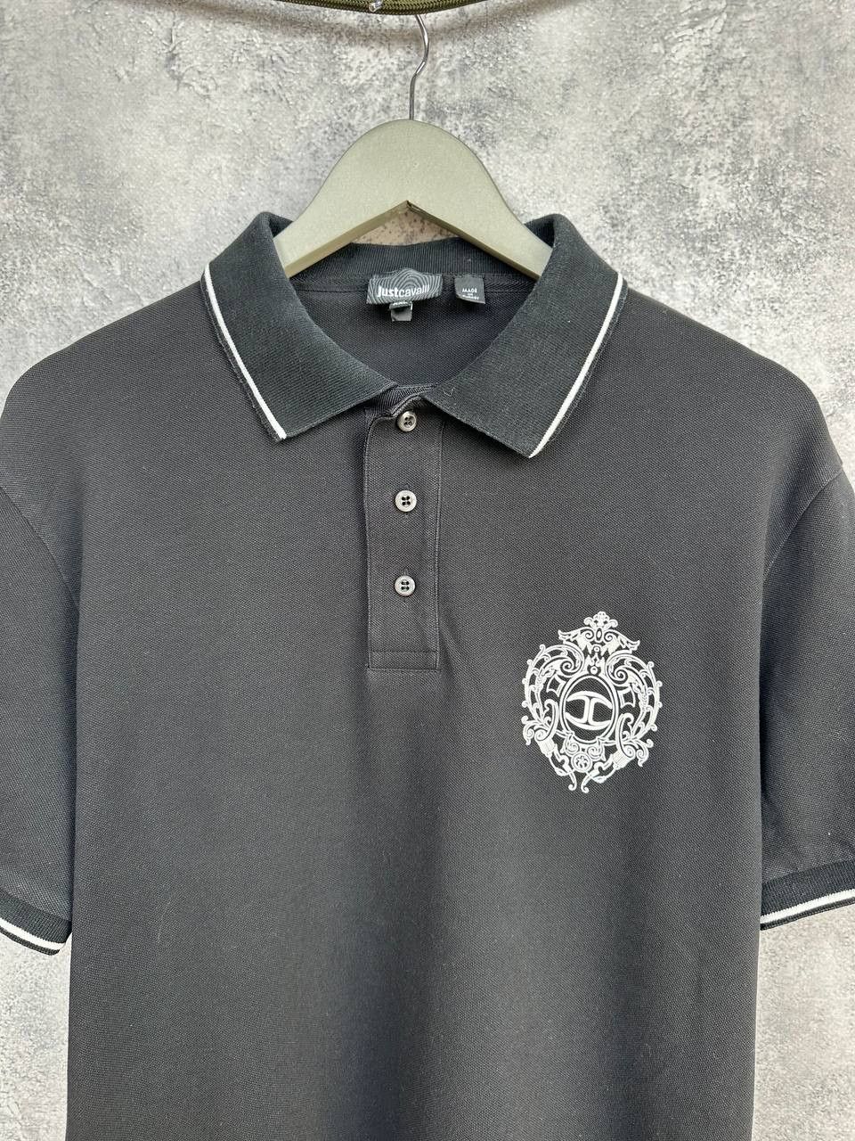 Just Cavalli Just Cavalli Black Crest Logo Piqué Polo Shirt Short Sleeve Size US XXL / EU 58 / 5 - 4 Thumbnail