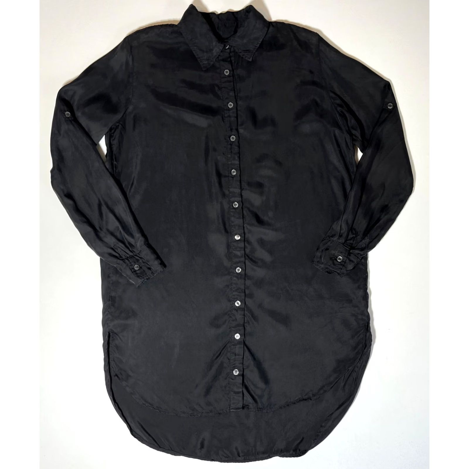 Vintage Tribe Kelley Women's Long Tunic Shirt Black Made in USA Sz M Size M / US 6-8 / IT 42-44 - 3 Thumbnail