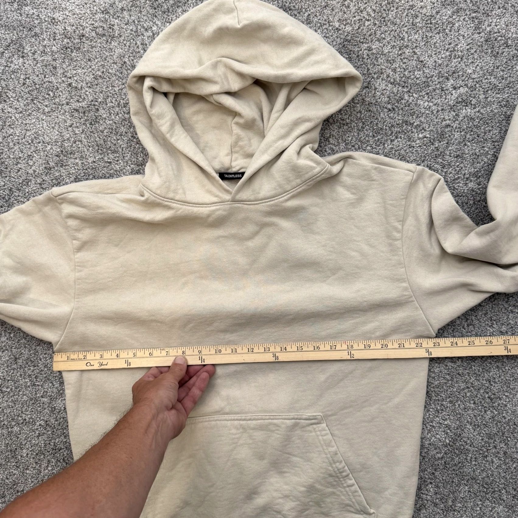 Talentless Talentless Hoodie Mens Medium Beige Pullover Kangaroo Pocket Casual Sweatshirt Size US M / EU 48-50 / 2 - 3 Thumbnail