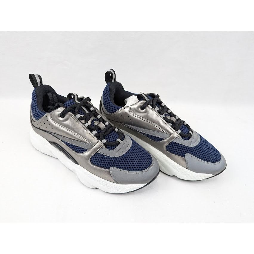 Dior o1rshd1 B22 Calfskin Mesh Sneakers in Grey/Blue Size US 8 / EU 41 - 14 Thumbnail