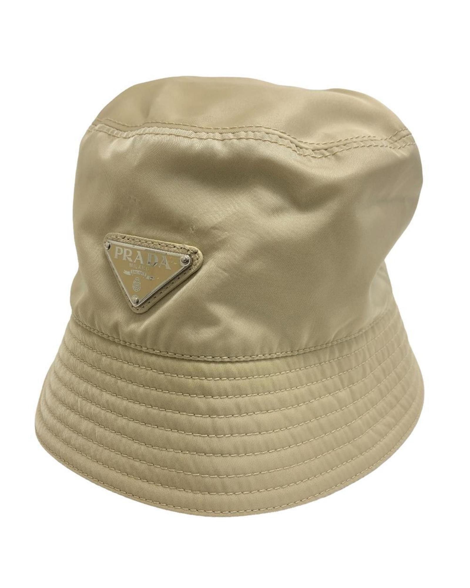 image of Prada Beige Nylon Bucket Hat, Women's