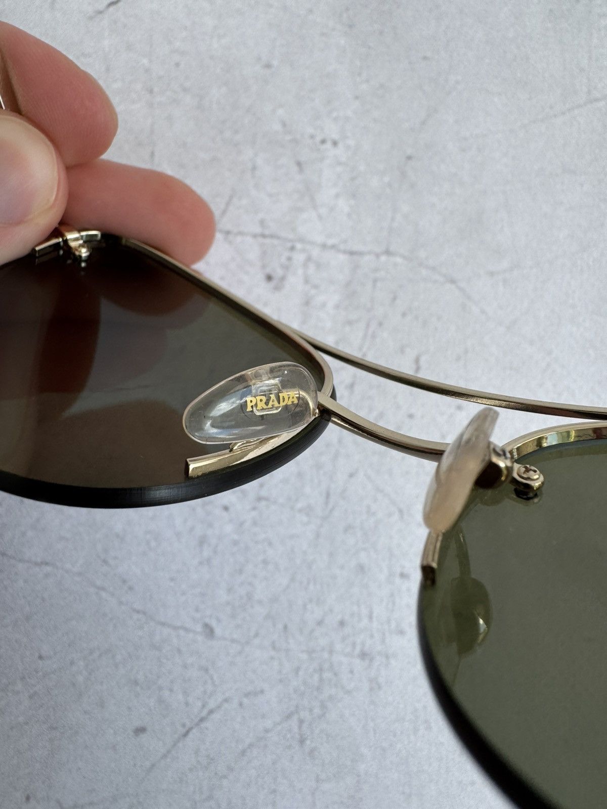 Prada Prada Sunglasses SPS 51R Rimless Shield Blue Mirror Size ONE SIZE - 8 Thumbnail