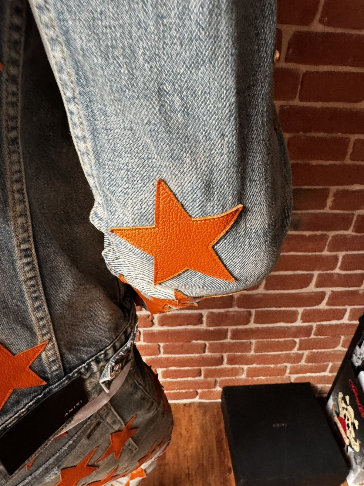 Amiri Amiri Orange Stars denim jacket Size US L / EU 52-54 / 3 - 12 Thumbnail