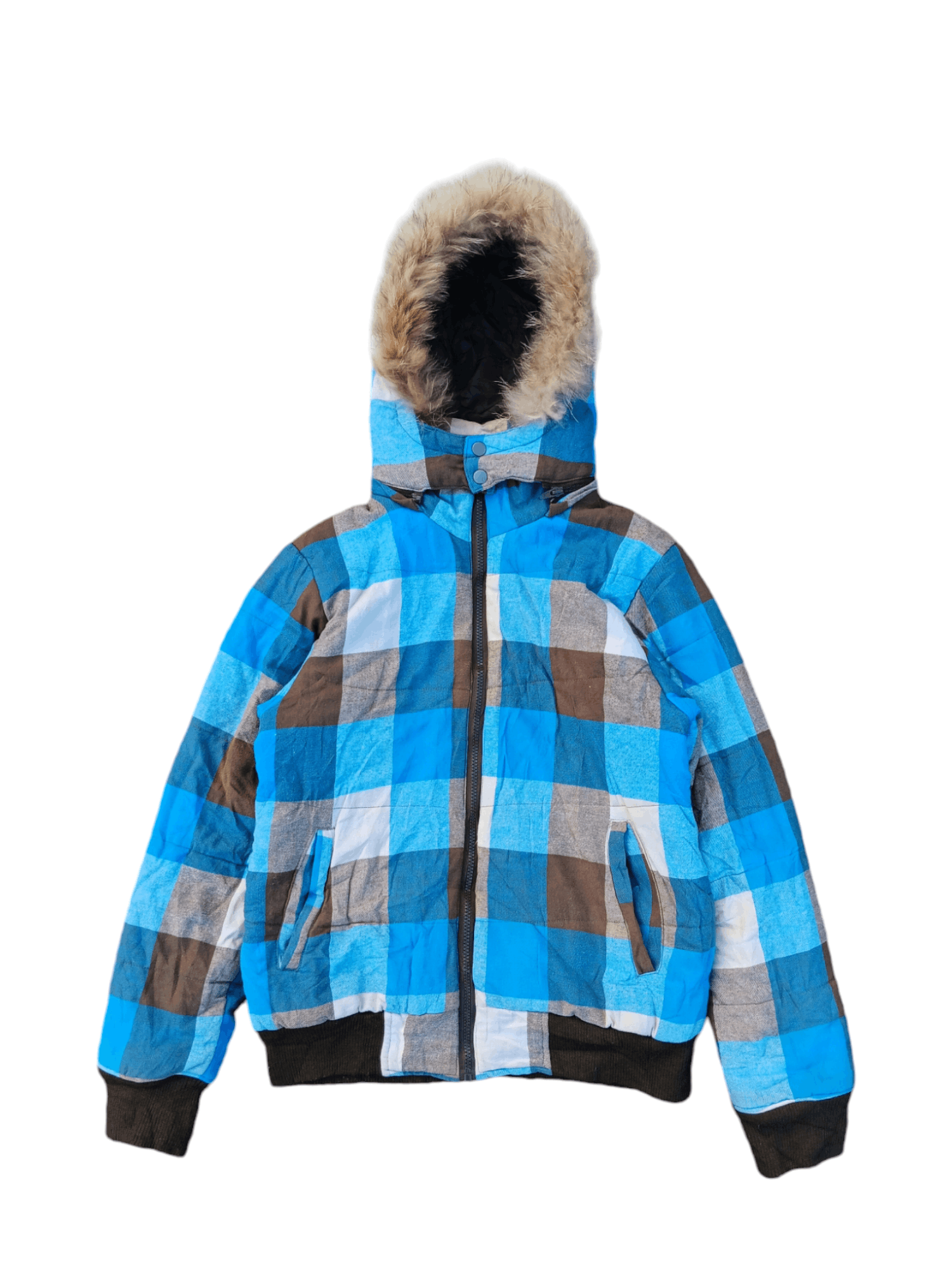 Japanese Brand Japanese real fur hoodie tartan by modified lgb style Size US M / EU 48-50 / 2 - 1 Thumbnail