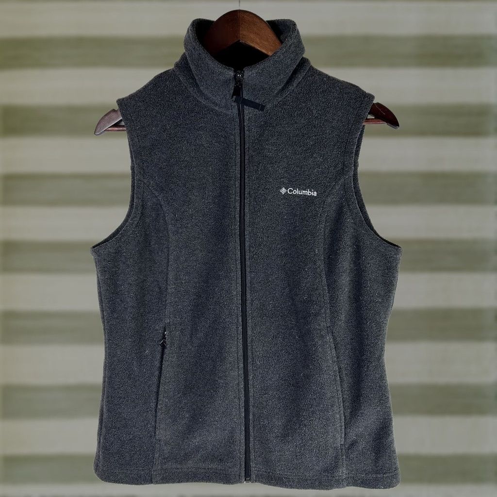 Vintage Columbia Vest Men’s Medium Gray Fleece Sleeveless Full Zip Pockets Outdoors Shirt Vest Size US M / EU 48-50 / 2 - 1 Thumbnail