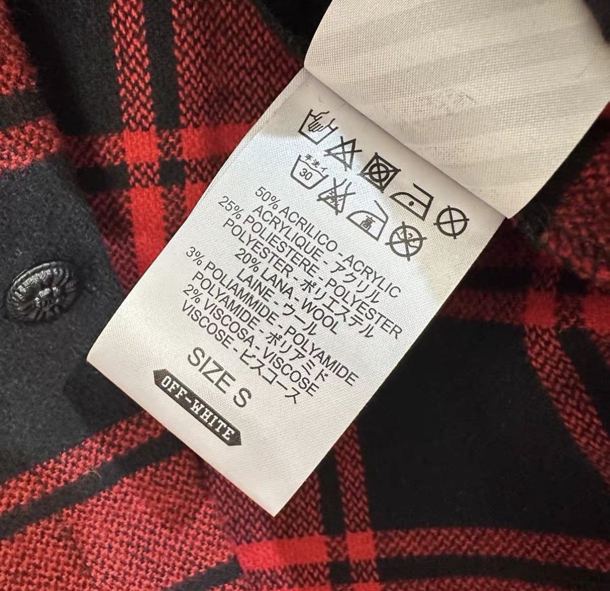 Off-White Off-White Vintage No.13 Wool Red Check Jacket J42 Size US S / EU 44-46 / 1 - 6 Thumbnail