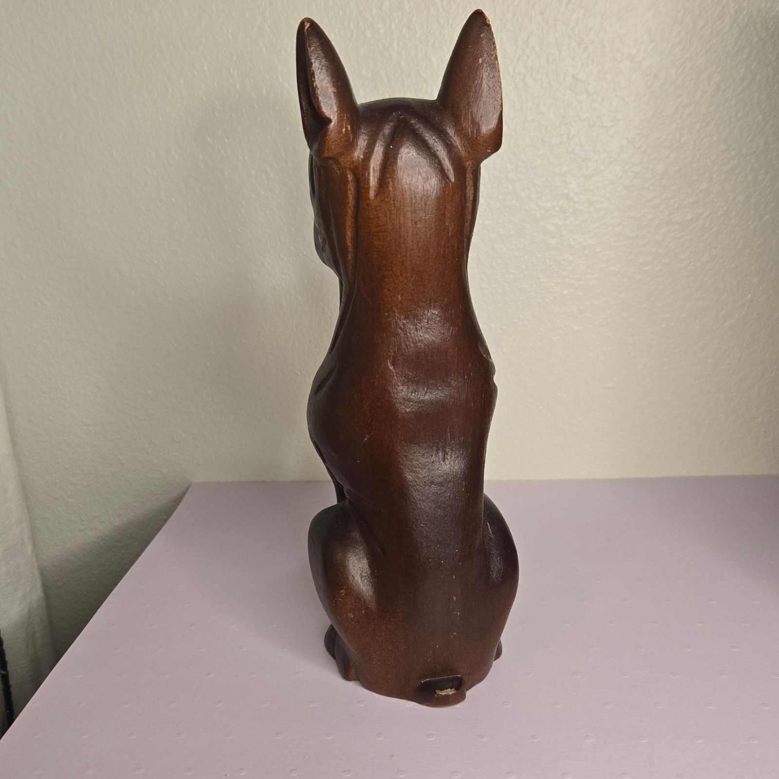Vintage Vintage Hand Carved Wood Boxer Dog Figurine Art Sculpture Size ONE SIZE - 5 Thumbnail