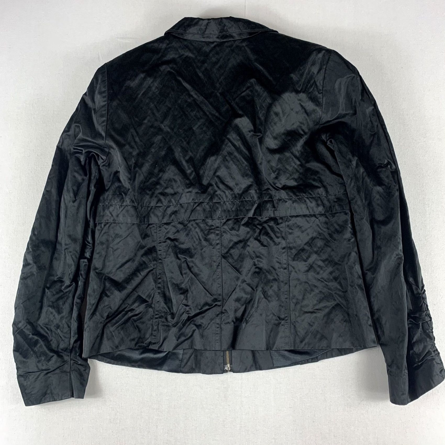 Vintage CHICOS BLACK LIGHTWEIGHT FULL ZIP JACKET WOMENS SMALL COLLAR LONGSLEEVE Size S / US 4 / IT 40 - 3 Thumbnail