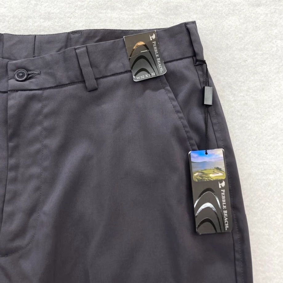 Vintage Pebble Beach Mens Golf Pants 32x32 Gray Performance Stretch Straight Leg Chino Regular Rise Front Flat Front Casual Pants Mens Size US 32 / EU 48 - 3 Thumbnail