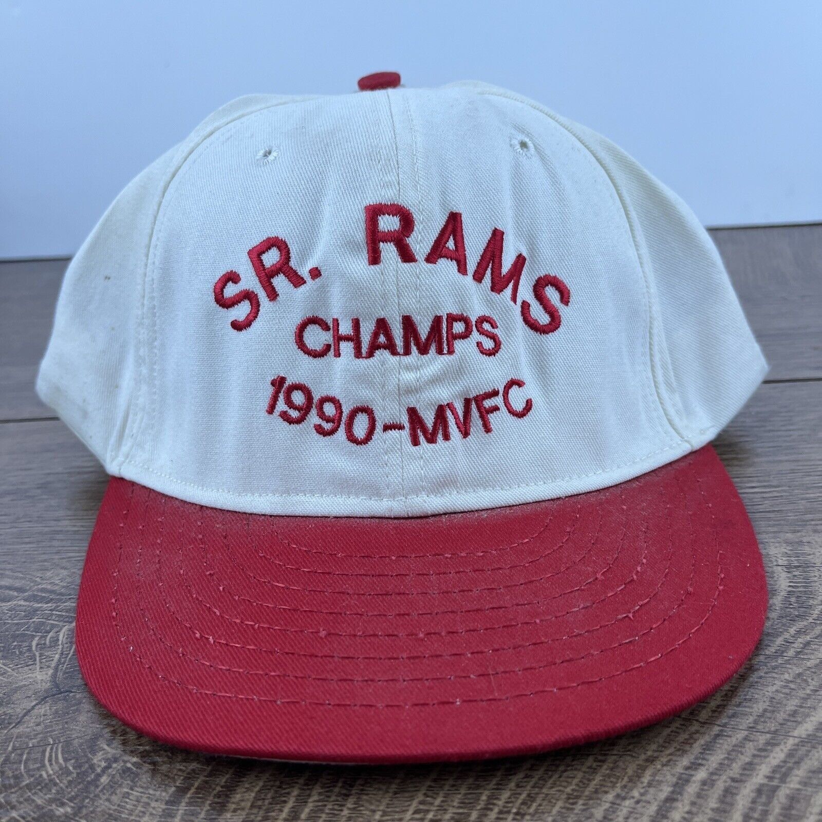 Other SR Rams Champs Hat 1990 MVFC White Hat Adjustable Snapback A Size ONE SIZE - 2 Thumbnail