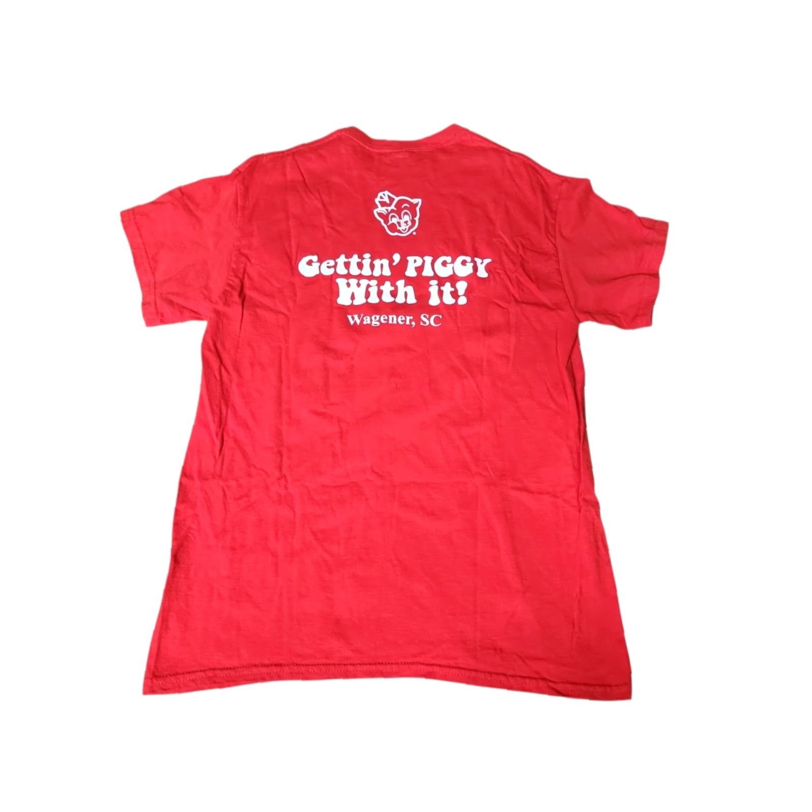 Gildan Gildan Men's M Red Short Sleeve Crew Neck T-Shirt "Getting Piggy With It" Classic American Logo Size US M / EU 48-50 / 2 - 2 Thumbnail