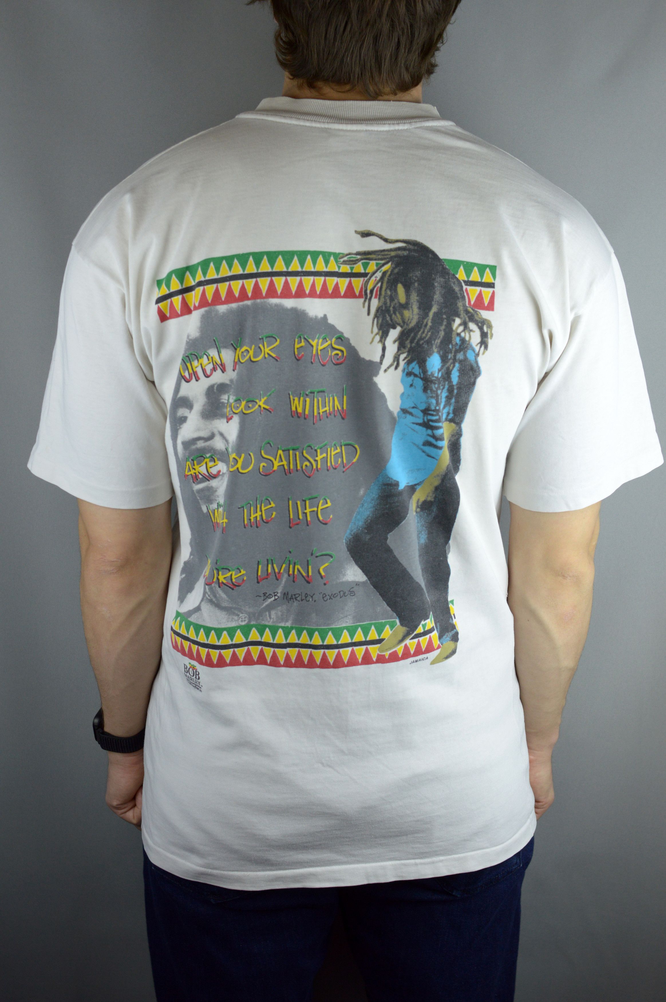 Bob Marley × Vintage Vintage Bob Marley Exodus 90s t shirt Size US XL / EU 56 / 4 - 1 Thumbnail