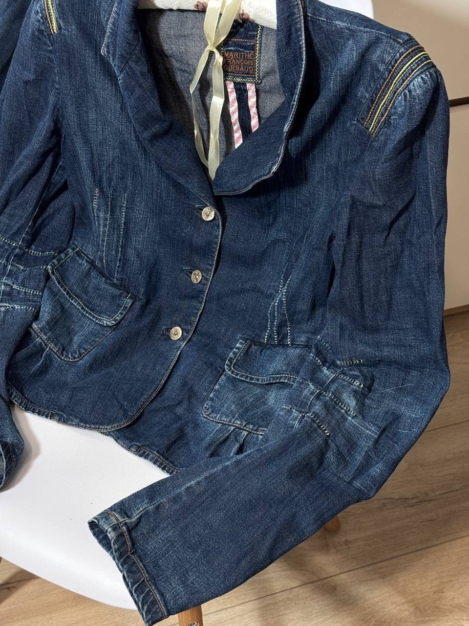 Marithe + Francois Girbaud Vintage Marithe Francois Girbaud Blue Jean Blazer Size US 27 Size S / US 4 / IT 40 - 2 Thumbnail