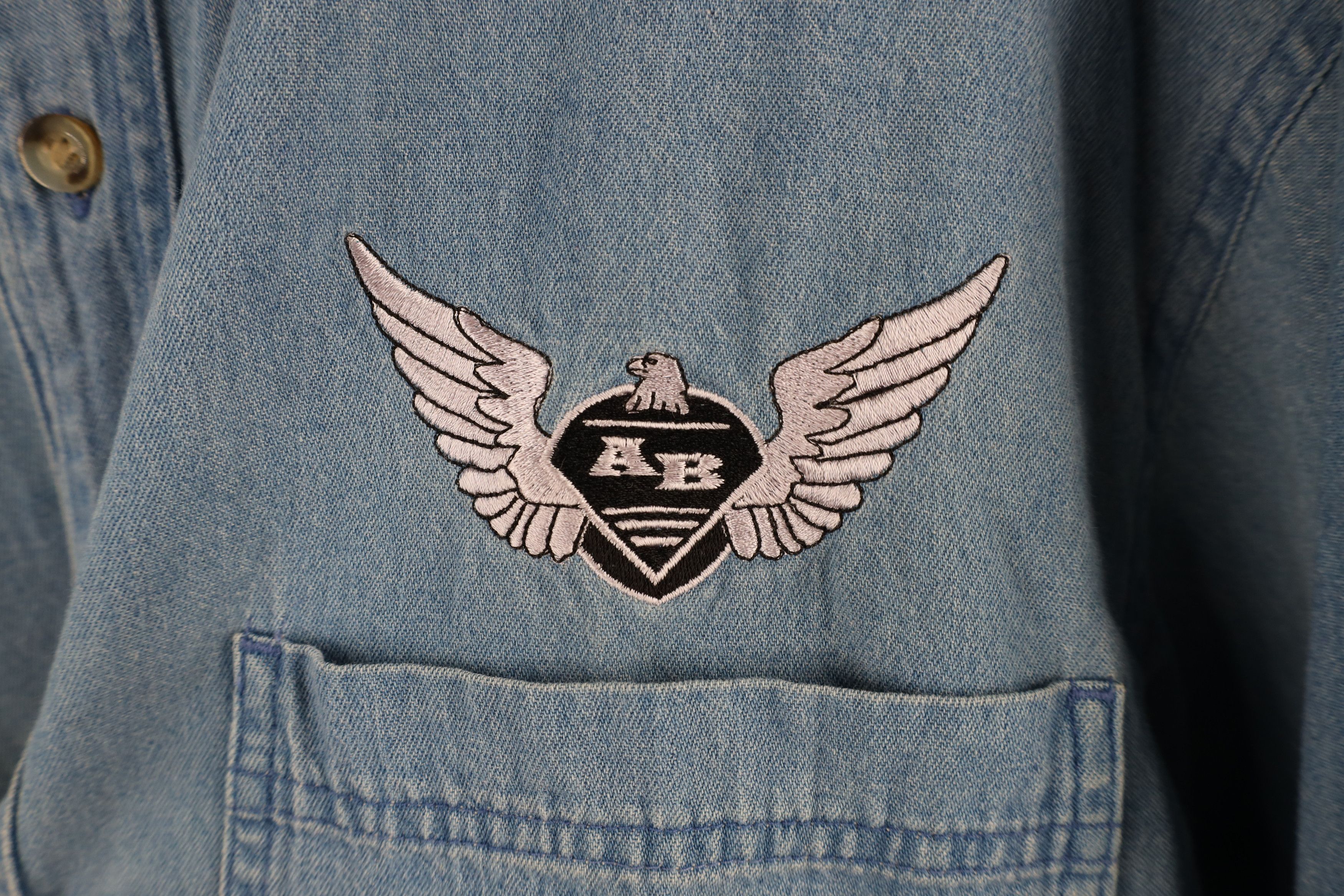 Vintage Vintage Y2K 2000 Eagle Lightning Denim Button Shirt Size US M / EU 48-50 / 2 - 4 Thumbnail
