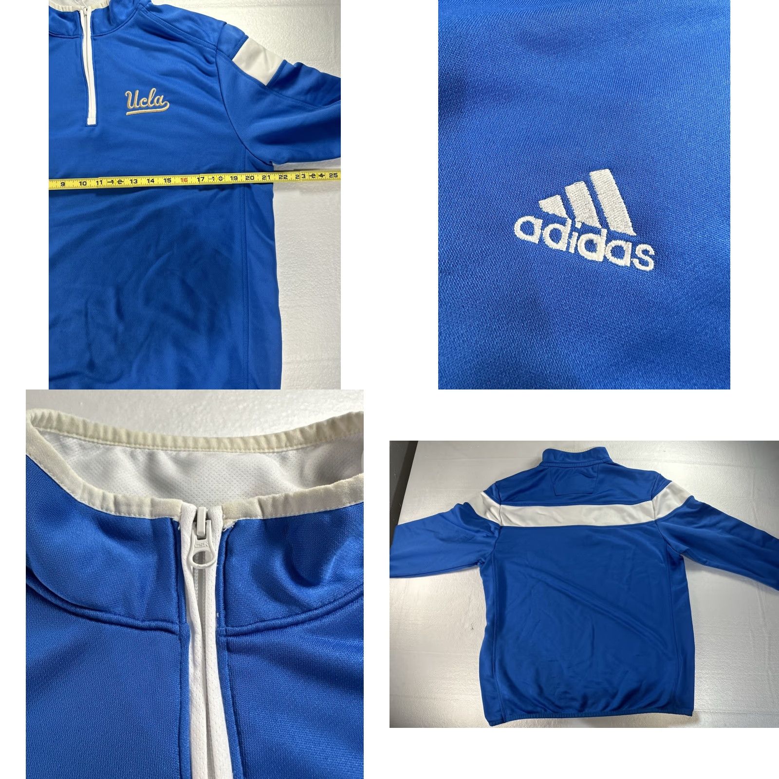 Adidas adidas UCLA 1/4 Zip Pullover Shirt Men M Blue Long Sleeve Nike? Size US M / EU 48-50 / 2 - 8 Thumbnail