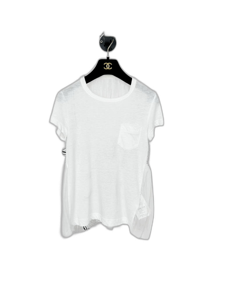 Sacai Sacai Short Sleeve Top in White Size S / US 4 / IT 40 - 1 Thumbnail