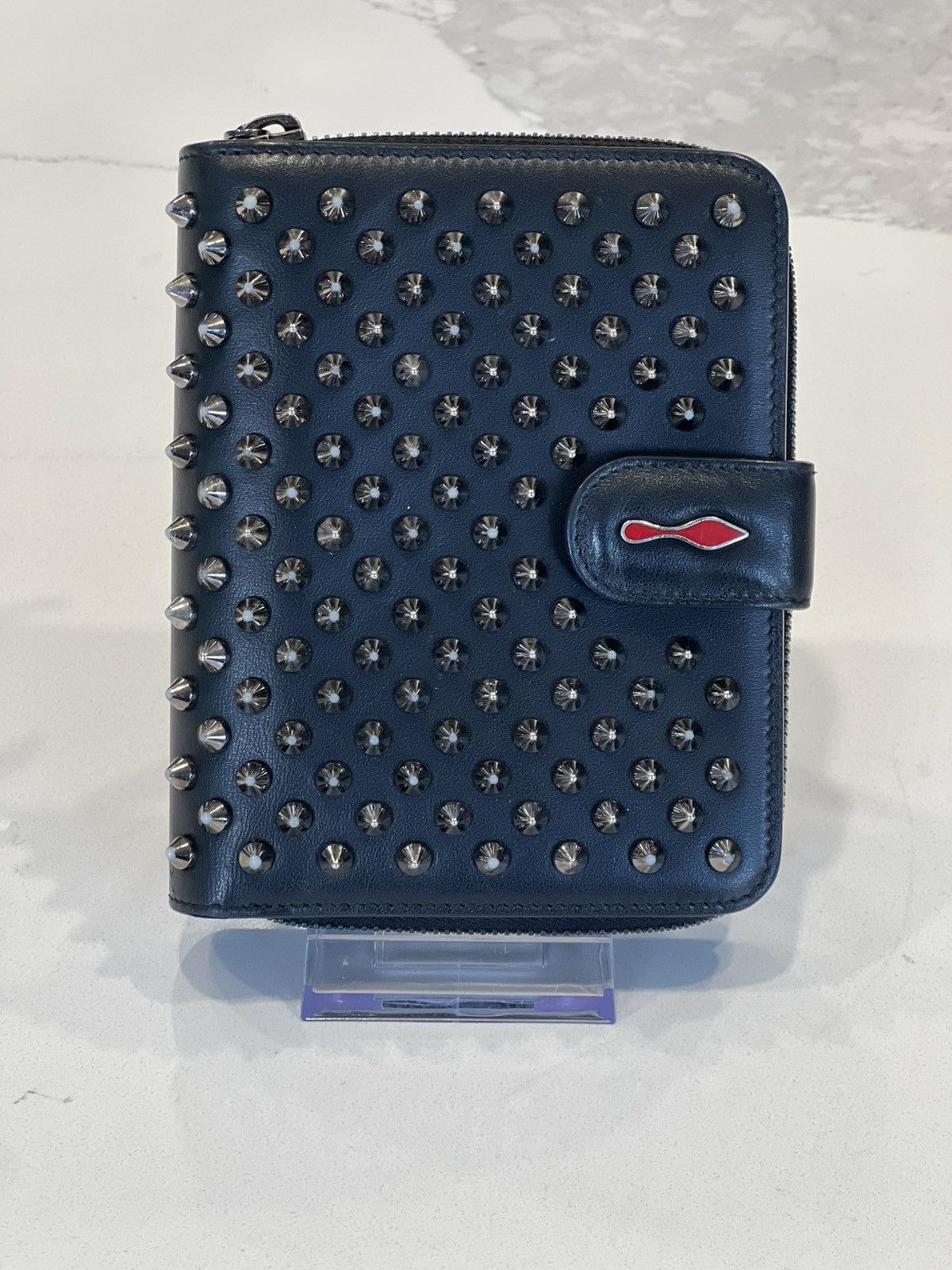 Christian Louboutin Christian Louboutin Panettone Spike Black Leather Wallet Size ONE SIZE - 5 Thumbnail