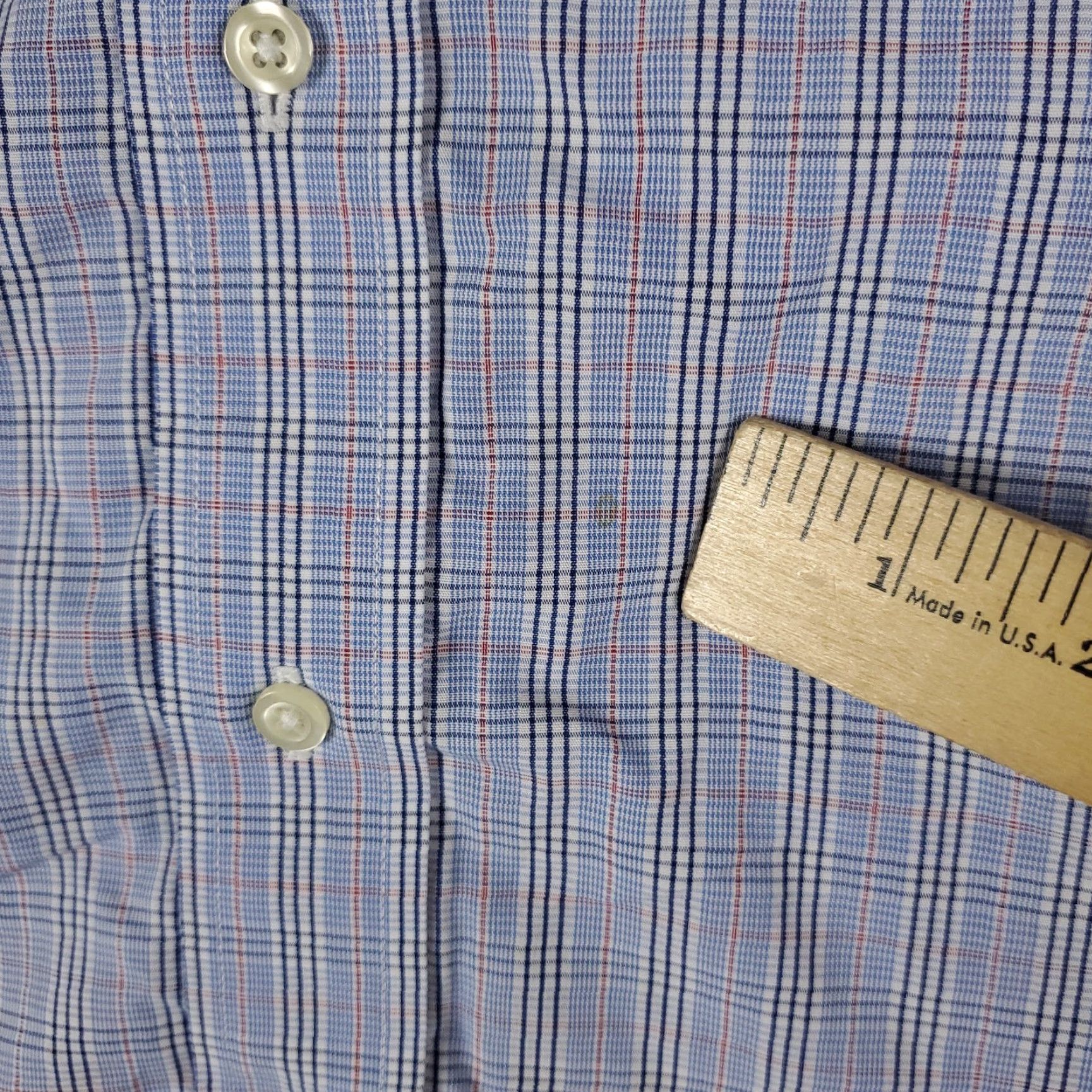Brooks Brothers Brooks Brothers Shirt Mens 17 Blue Plaid Regent Dress Button Up Long Sleeve Shirt Size 46R - 4 Thumbnail