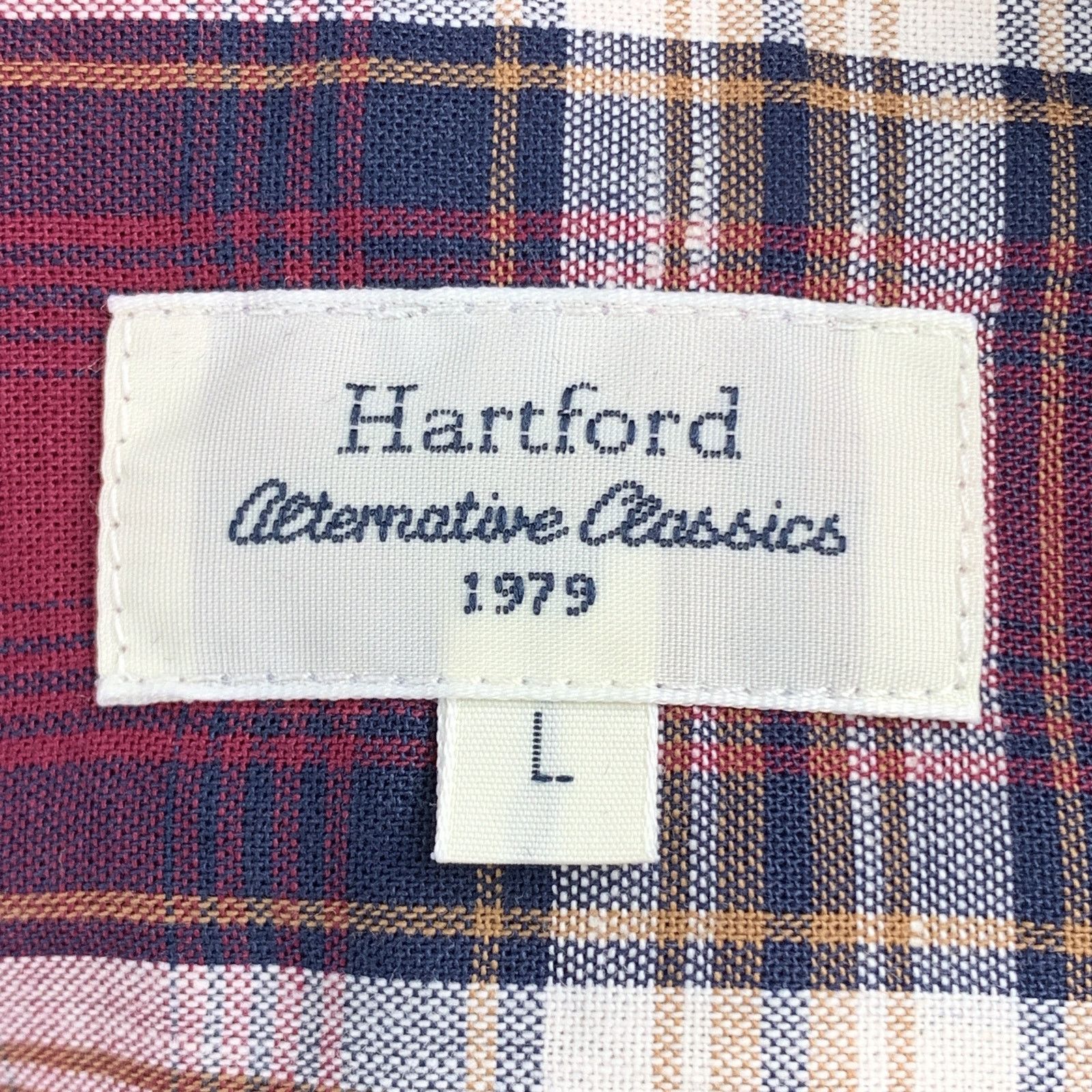 Hartford HARTFORD L Burgundy Brown Plaid Cotton Button Up Shirt Size US L / EU 52-54 / 3 - 6 Thumbnail