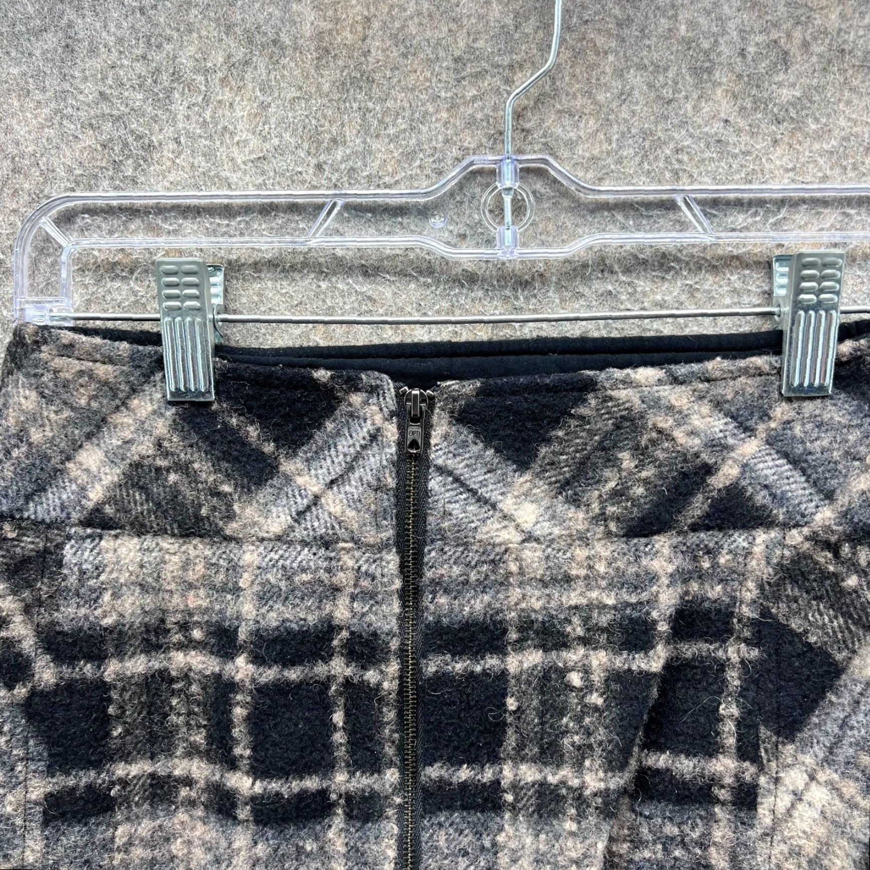Free People Free People Skirt Women 0 Black Wool Plaid Mini Winter Zip Back Short Regular Size 0 Womens Skirt Size 25" / US 0 / IT 36 - 4 Thumbnail