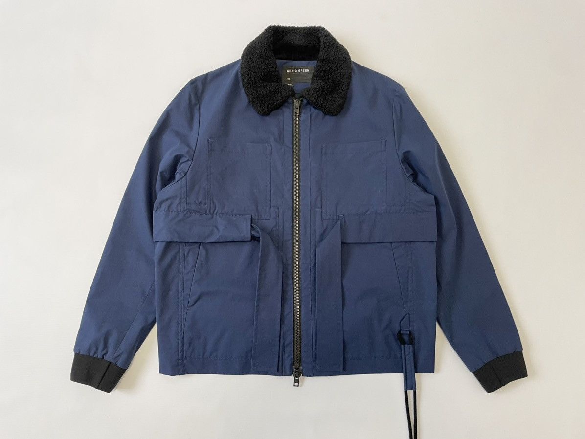 Pre-owned Craig Green Sherpa Collar Utility Work Jacket In Blue