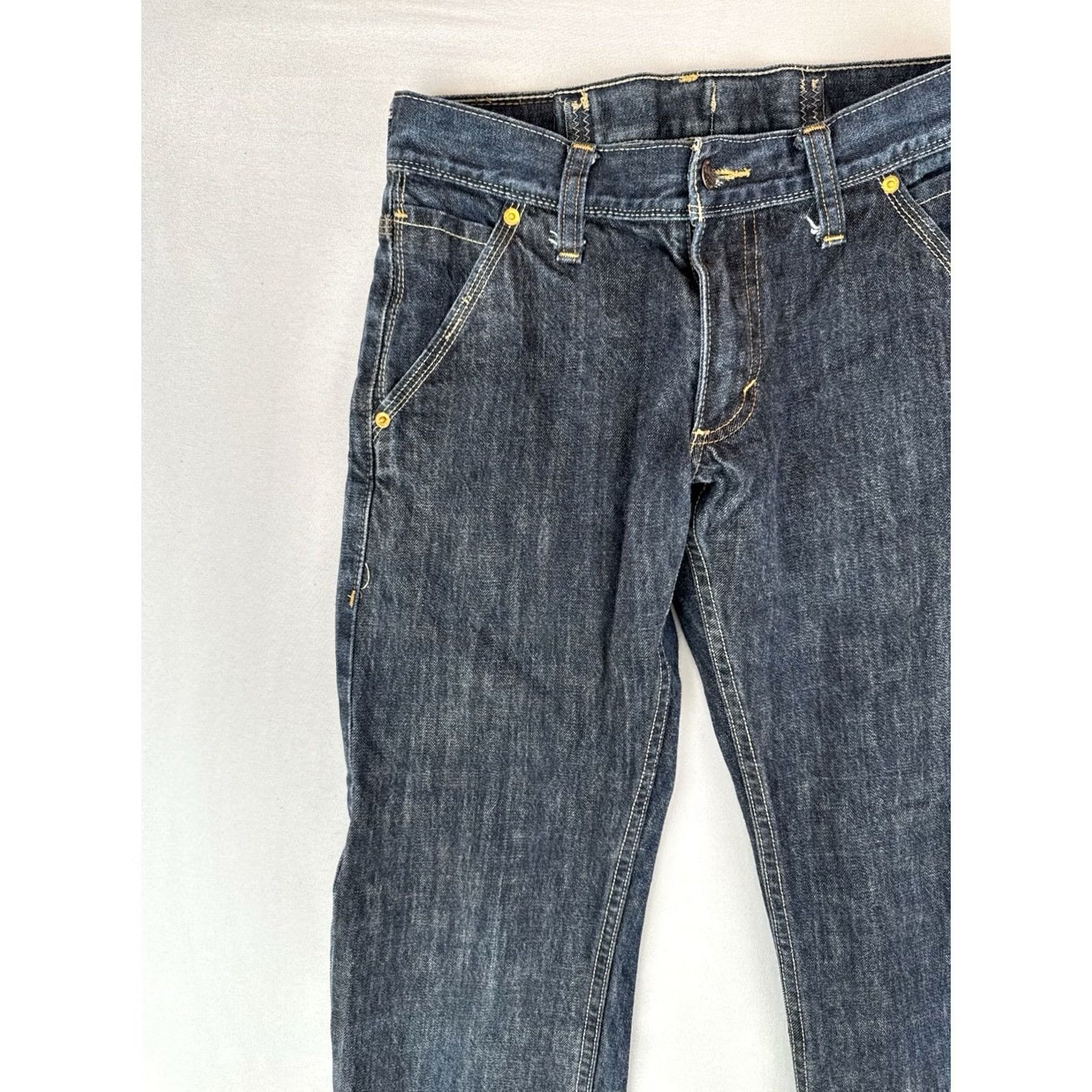 Levi's Levi’s 514 Slim Straight Jeans Dark Wash Denim Buckle Back Selvedge 29x32 Men Jeans Regular Cotton Button Zip Back Cinch Vintage No 5-Pocket Size US 29 - 6 Thumbnail