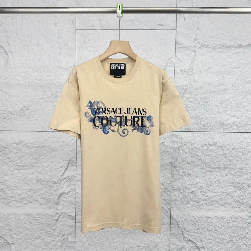 Versace Versace Beige Cotton Men's T-Shirt 0089 Size US L / EU 52-54 / 3 - 1 Thumbnail