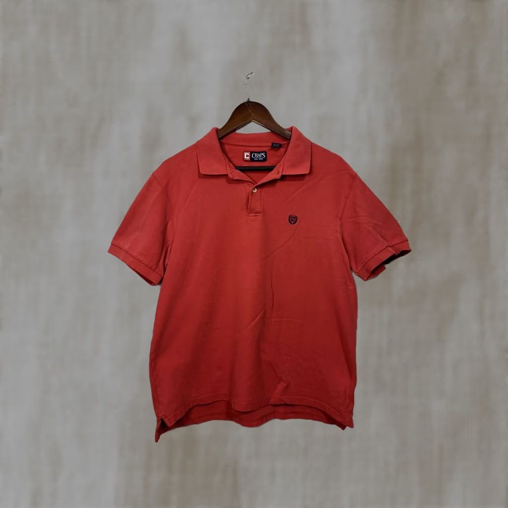 Chaps Chaps Polo Shirt Red L Men's Short Sleeve Button-Down Collar Cotton Solid Regular Vintage No Size US L / EU 52-54 / 3 - 1 Thumbnail