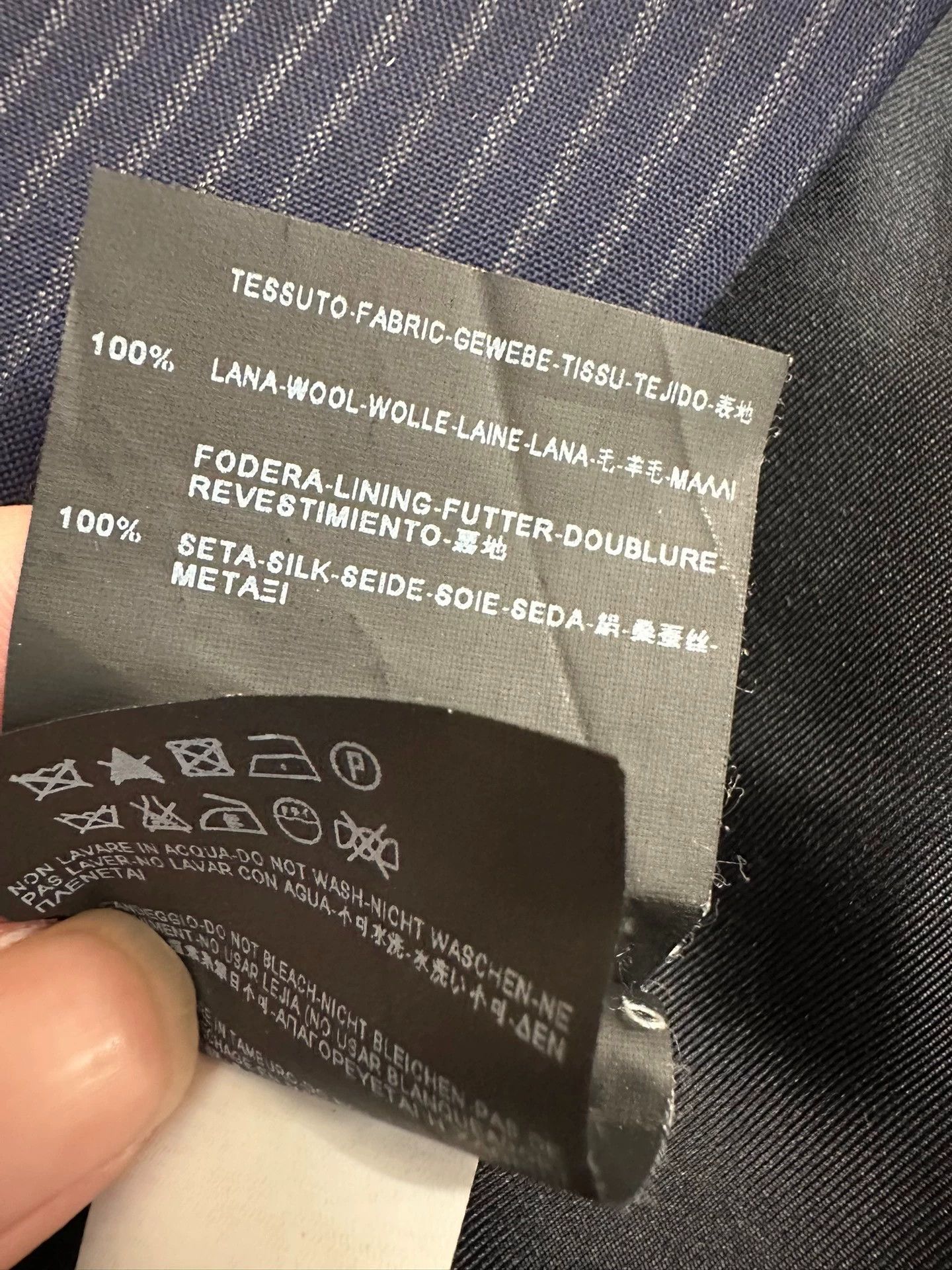 Saint Laurent Paris SLP 14ss Classic Double Breasted Stripe Navy Wool Blazer 48 Size 48R - 6 Thumbnail