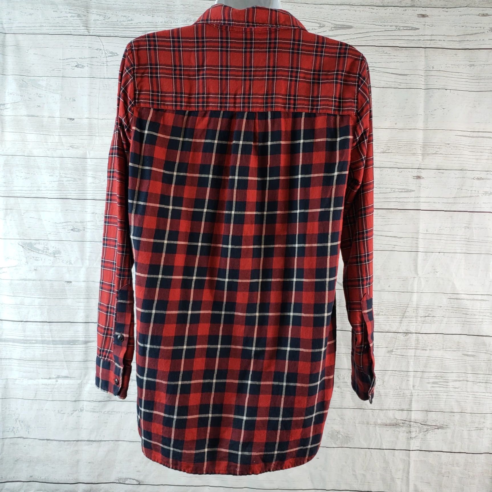 Madewell Madewell Womens Button Front Shirt Sz Small Red Plaid Long Sleeve Cotton Shirt Size S / US 4 / IT 40 - 4 Thumbnail