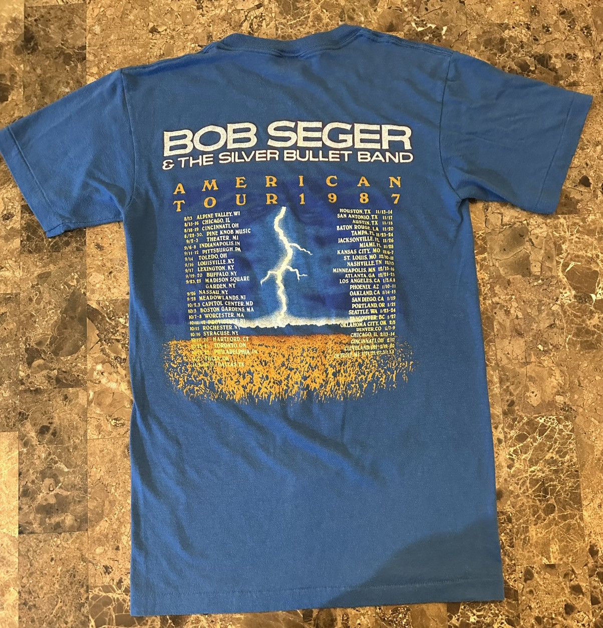 Anvil Bob Seger 1987 American Storm Tour Tee Shirt Size M / US 6-8 / IT 42-44 - 5 Thumbnail