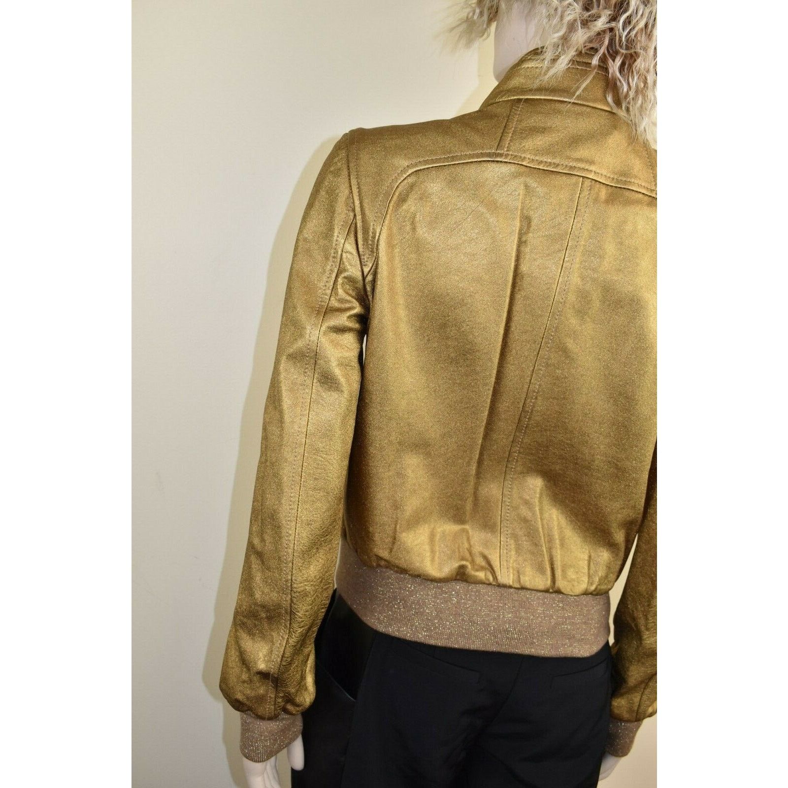 Dolce & Gabbana DOLCE GABBANA GOLD LEATHER DRESS BOMBER RUNWAY JACKET 44 $4K Size M / US 6-8 / IT 42-44 - 10 Thumbnail
