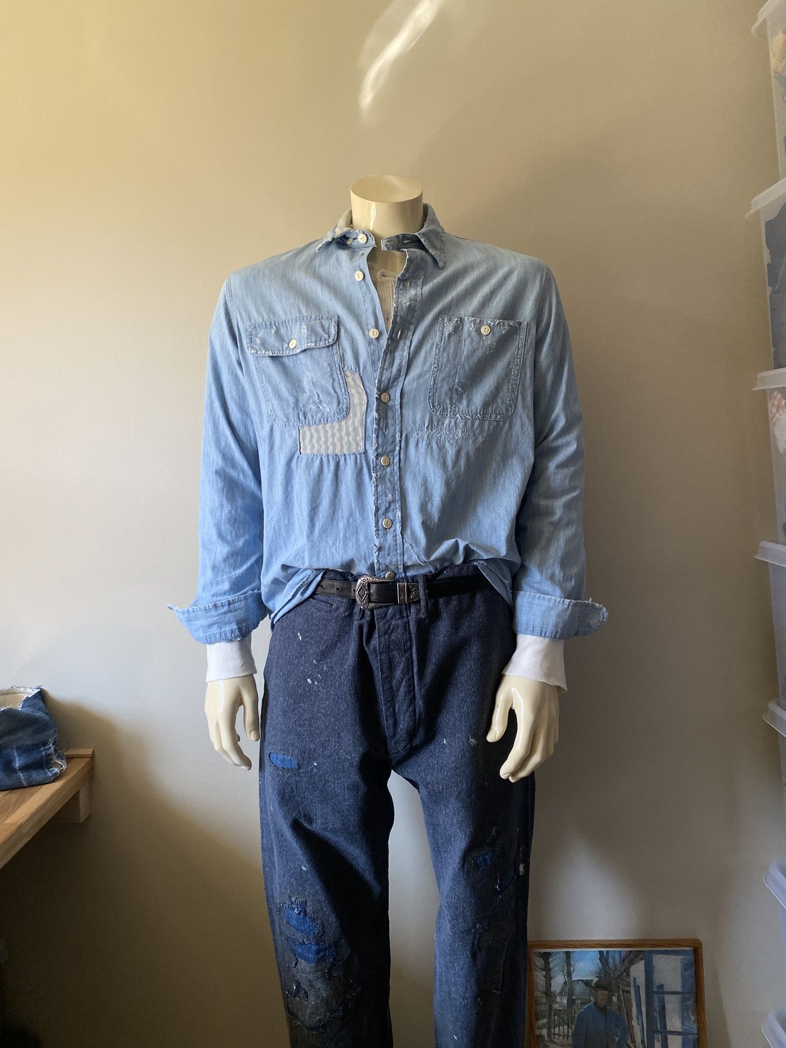 Kapital Worn-In Chambray Shirt Size US M / EU 48-50 / 2 - 1 Thumbnail