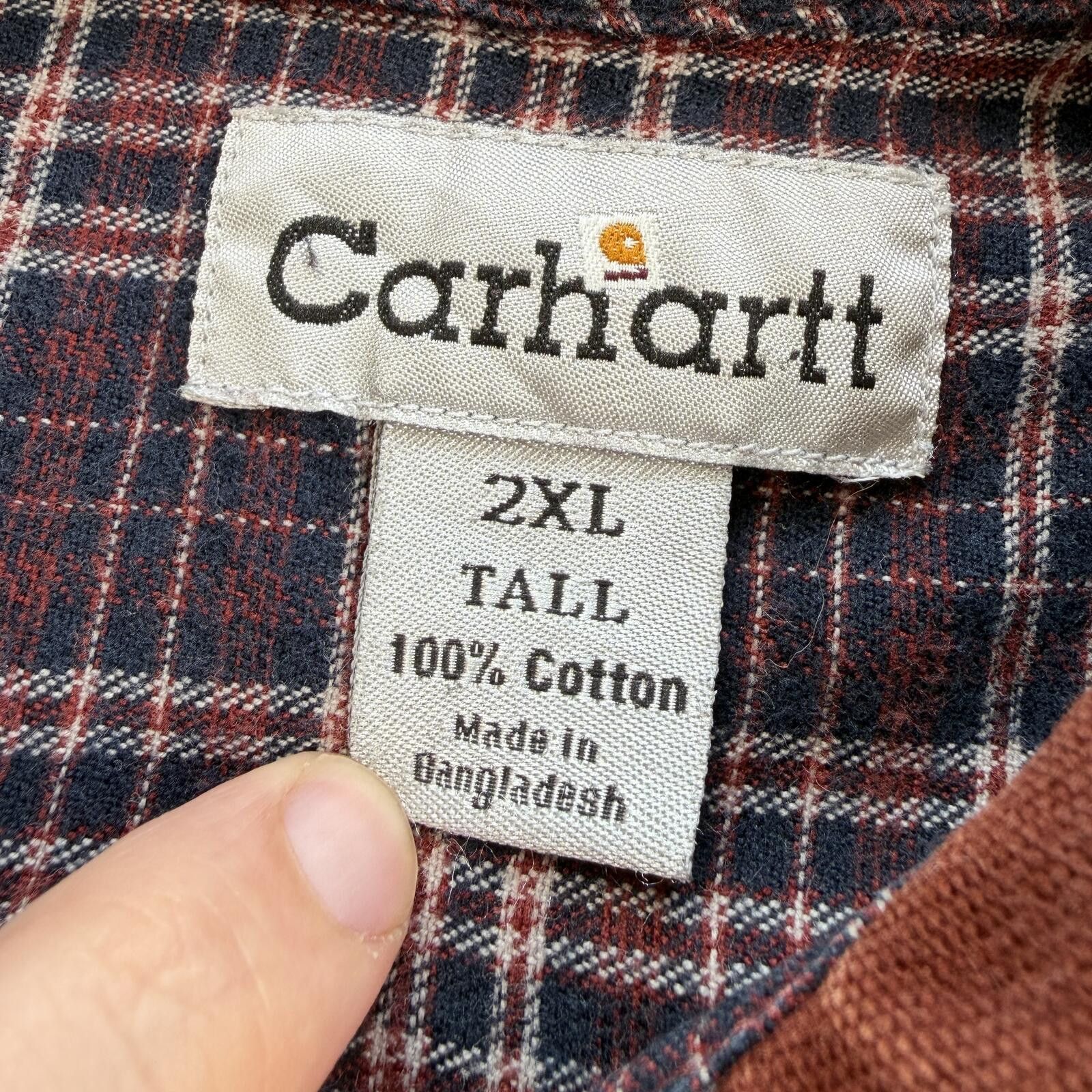 Carhartt Carhartt Flannel Lined Work Shirt Jacket Red Canvas 2XL Tall Size US XXL / EU 58 / 5 - 4 Thumbnail