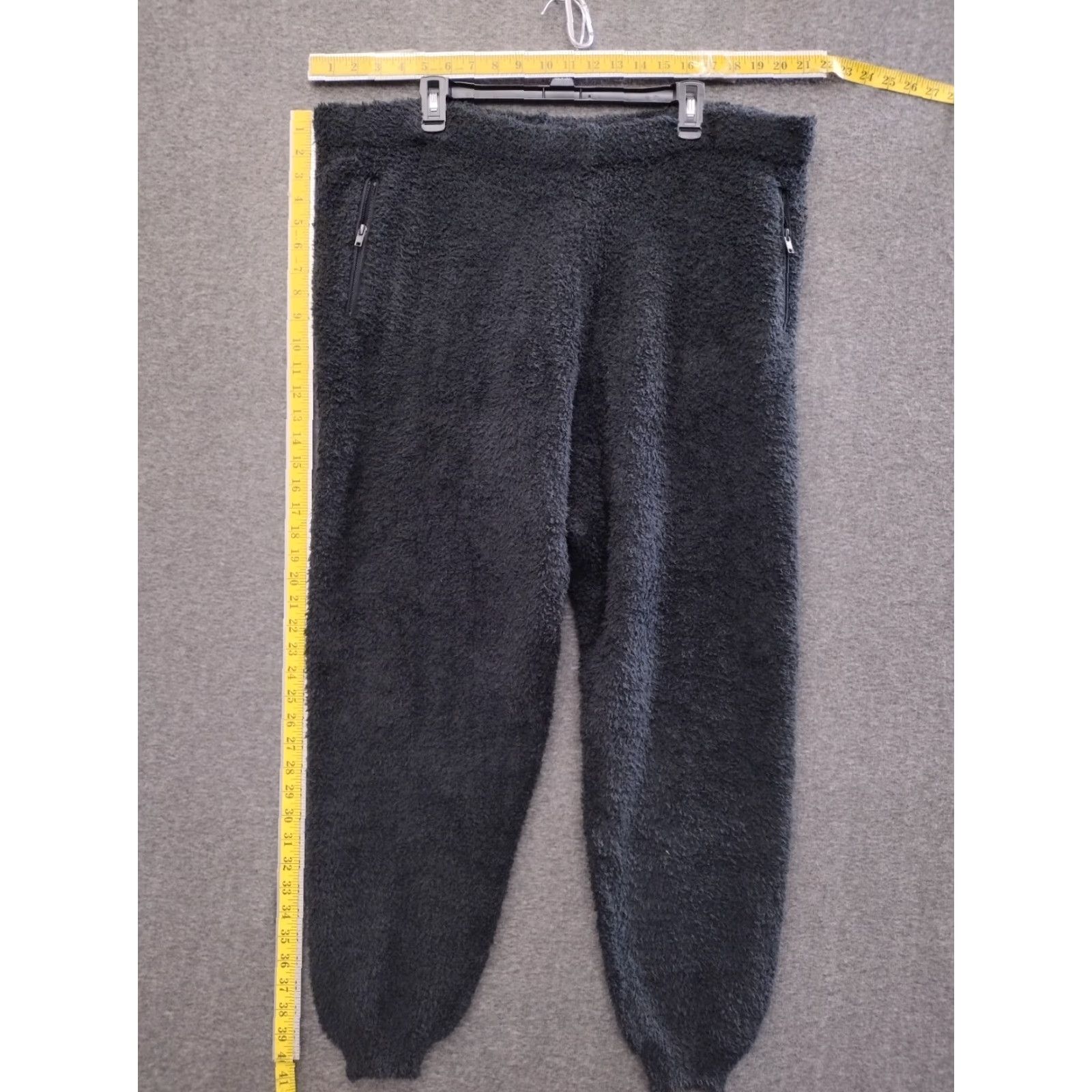 SKIMS SKIMS Onyx Cozy Knit Jogger Lounge Pants 4X/5X Pockets High Rise Regular Fit Plus Pants Women Black Solid Size 40" / US 18 - 3 Thumbnail