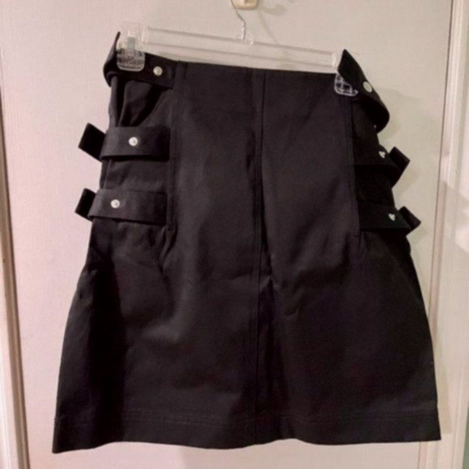 Helmut Lang Helmut Lang buckle straight skirt black size 8 Size 30" / US 8 / IT 44 - 2 Thumbnail