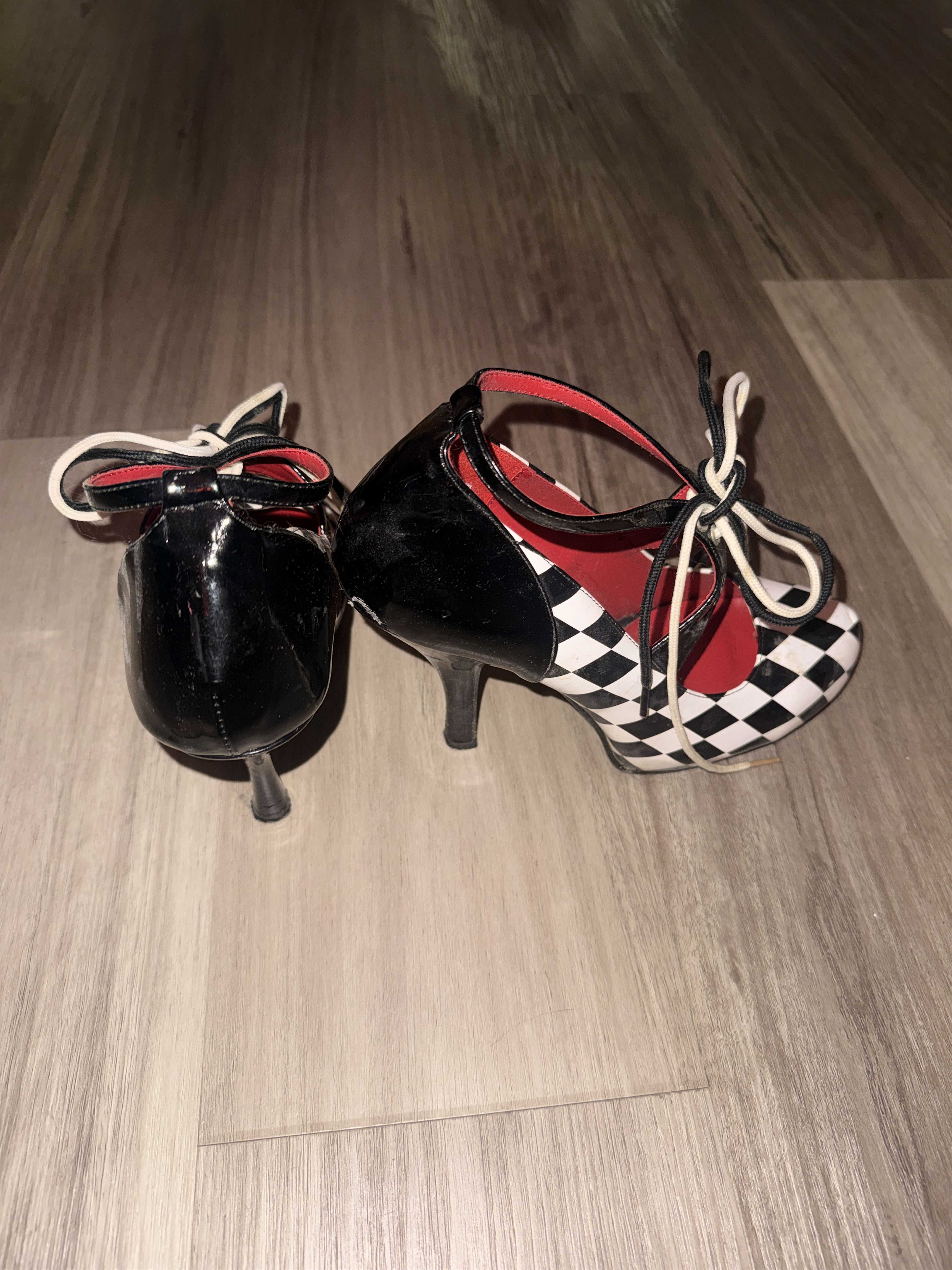 Other Vintage Harlequin Lace-Up Heels Size US 7.5 / IT 37.5 - 3 Thumbnail