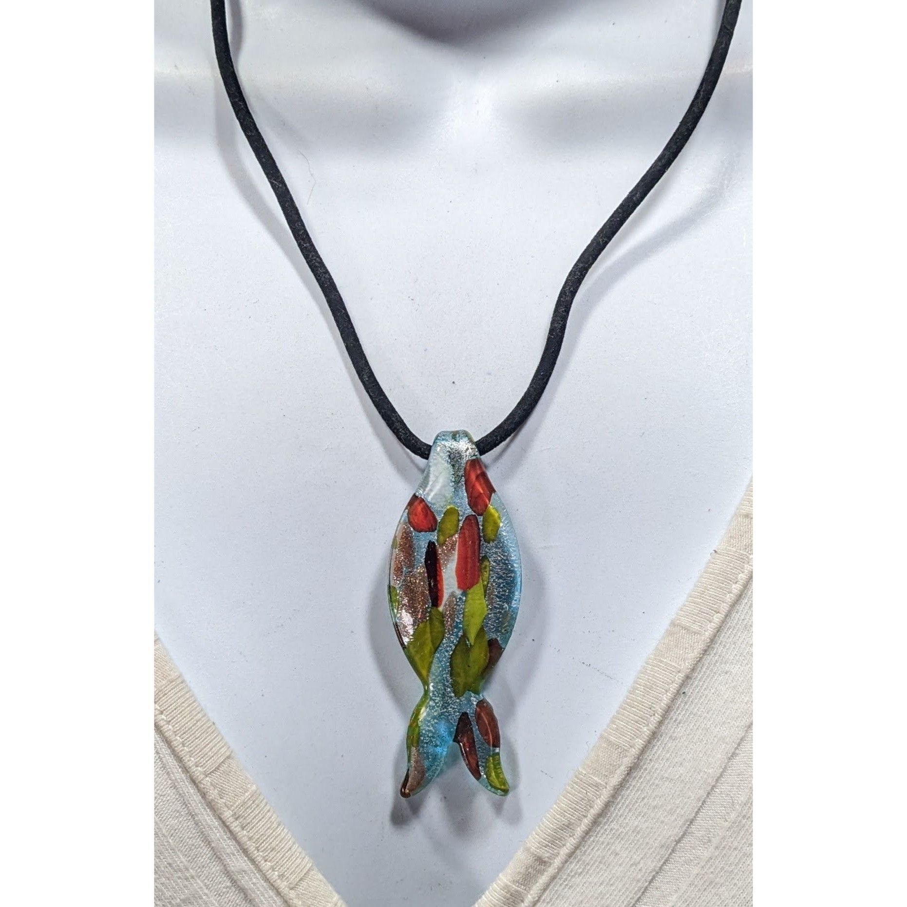 Other Lampwork Glass Metallic Fish Pendant Necklace Size ONE SIZE - 4 Thumbnail