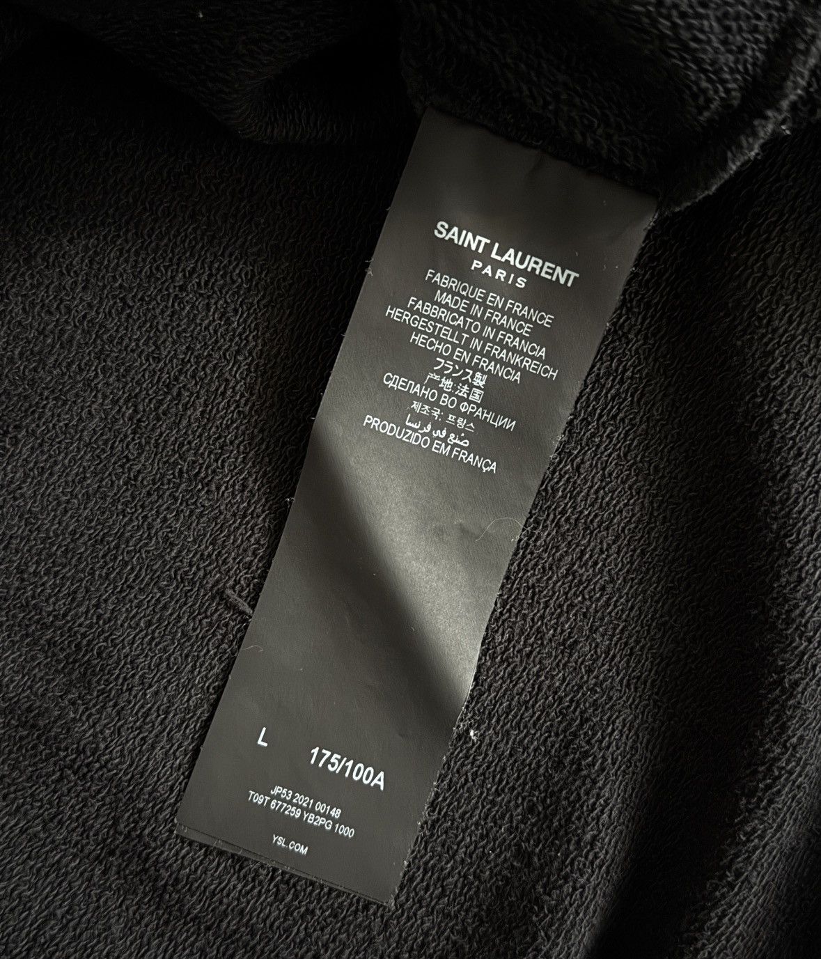 Saint Laurent Paris Saint Laurent Black Rive Gauche Hoodie FW21 Size US L / EU 52-54 / 3 - 7 Thumbnail